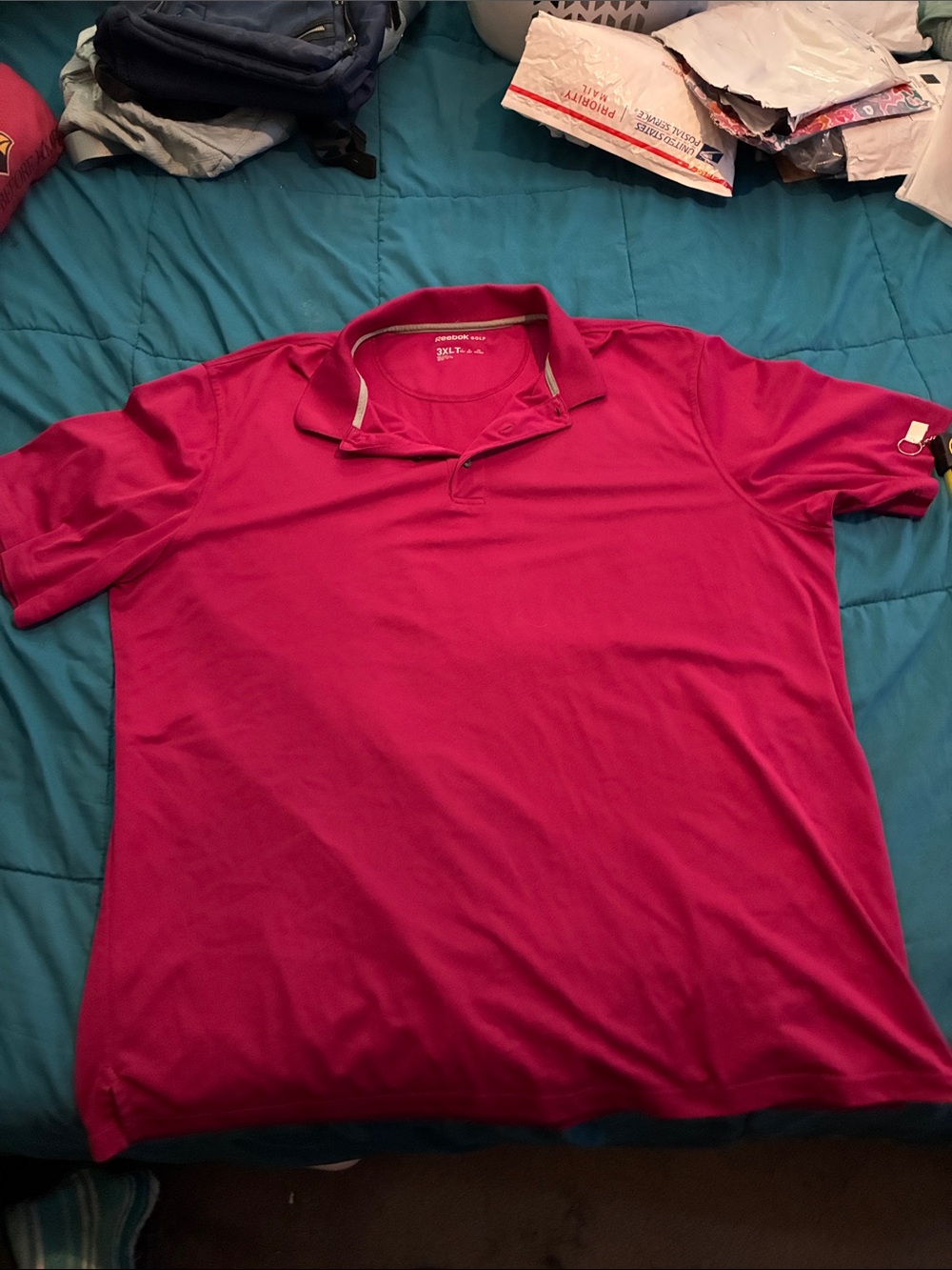 🆕 Reebok Men's Polo Shirt in Magenta